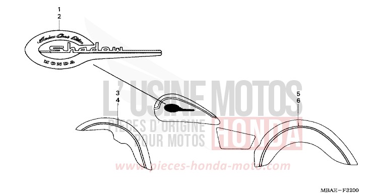 MARQUE de Shadow Aero NOIR (NH1X) de 2000